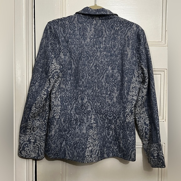 Blue Cotton J.Jill Blazer - Picture 2 of 4